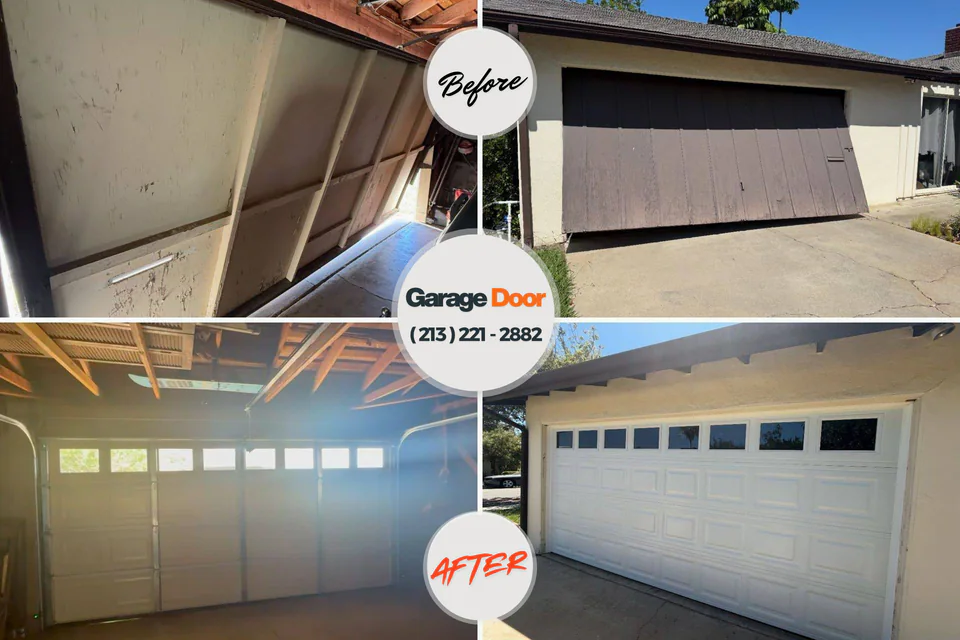 Before and after: garage door repair Lemont, PA